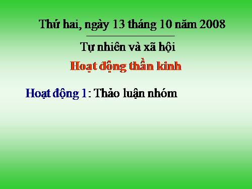 Bài 13. Hoạt động thần kinh