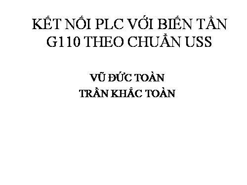 kết nối PLC S7 200 với biến tần simen G110