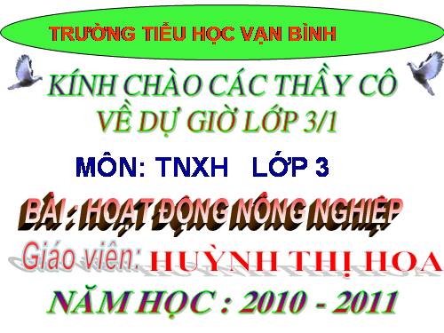 Bài 30. Hoạt động nông nghiệp