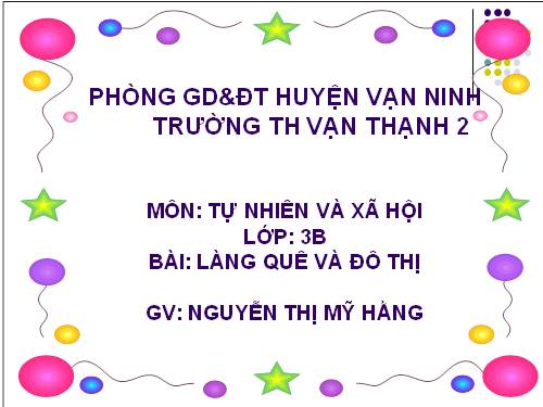 Bài 32. Làng quê và đô thị