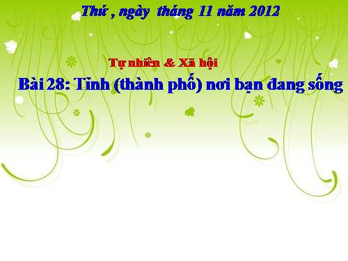 Bài 27-28. Tỉnh (thành phố) nơi bạn đang sống