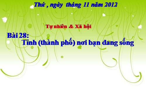 Bài 27-28. Tỉnh (thành phố) nơi bạn đang sống