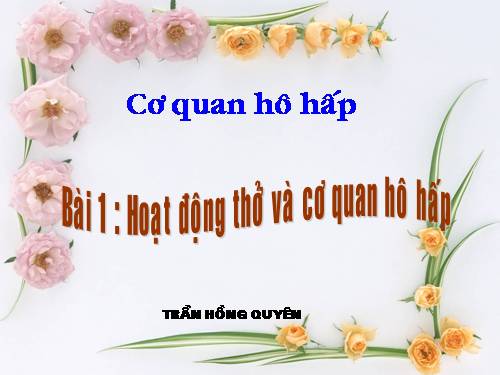 Bài 1. Hoạt động thở và cơ quan hô hấp