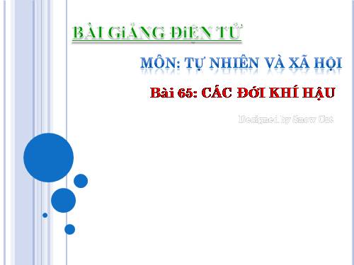 Bài 65. Các đới khí hậu