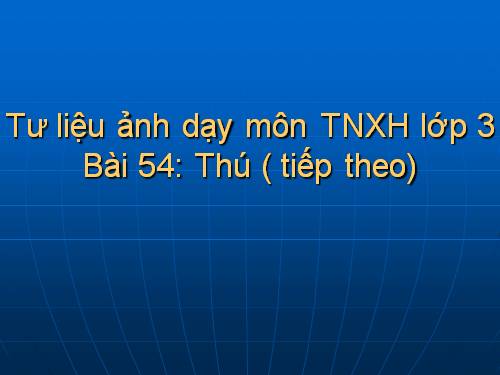 Tư liệu  ảnh dạy  Bài 55: Thú