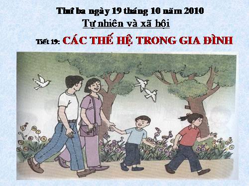 Bài 19. Các thế hệ trong một gia đình