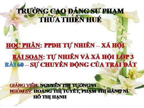 Bài 60. Sự chuyển động của Trái Đất