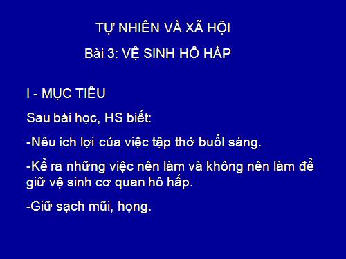 Bài 3. Vệ sinh hô hấp