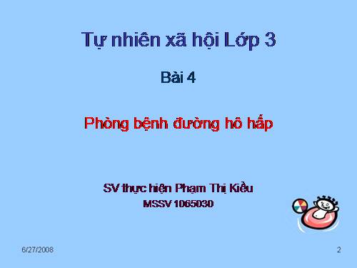 Bài 4. Phòng bệnh đường hô hấp