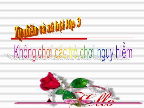 Bài 26. Không chơi các trò chơi nguy hiểm