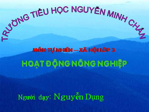 Bài 30. Hoạt động nông nghiệp