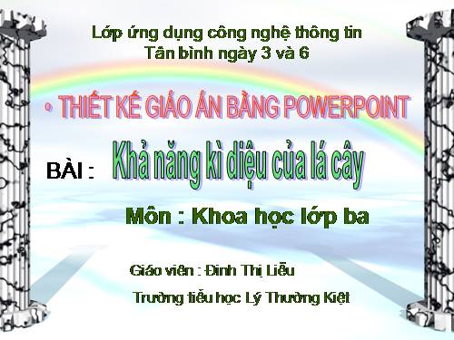 Bài 46. Khả năng kì diệu của lá cây