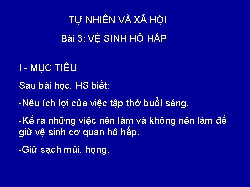 Bài 3. Vệ sinh hô hấp