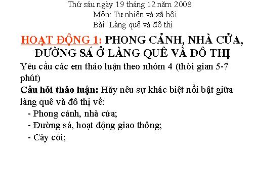 Bài 32. Làng quê và đô thị