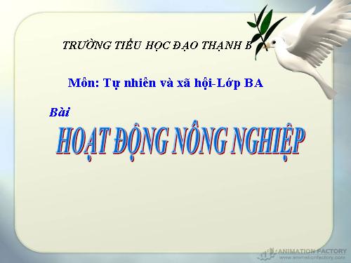 Bài 30. Hoạt động nông nghiệp