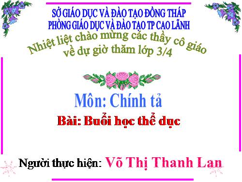 Tuần 29. Nghe-viết: Buổi học thể dục