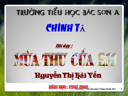 Tuần 5. Tập chép: Mùa thu của em