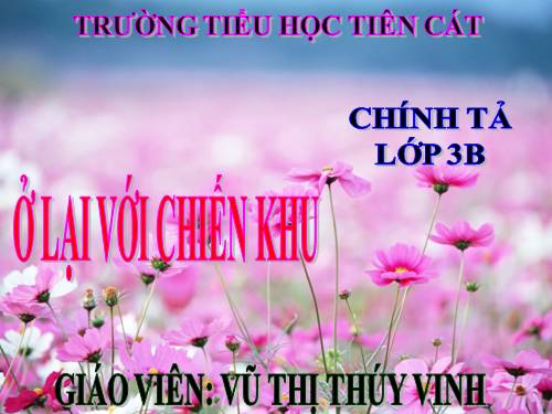 Tuần 20. Nghe-viết: Ở lại với chiến khu