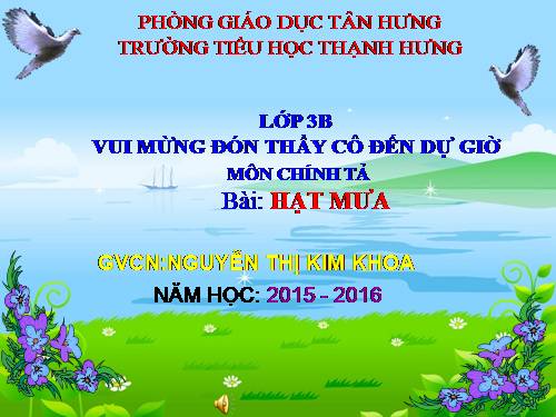 Tuần 32. Nghe-viết: Hạt mưa