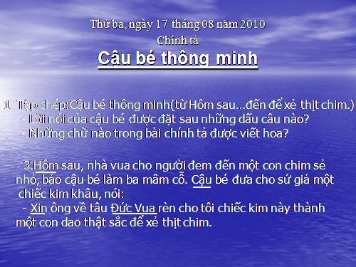 Tuần 1. Tập chép: Cậu bé thông minh