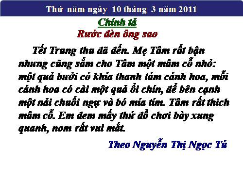 Tuần 26. Nghe-viết: Rước đèn ông sao