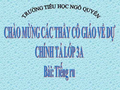 Tuần 8. Nhớ-viết: Tiếng ru