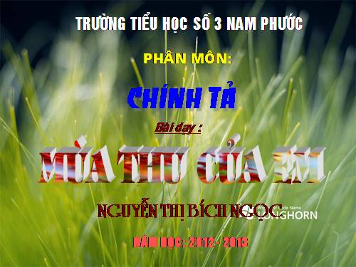 Tuần 5. Tập chép: Mùa thu của em