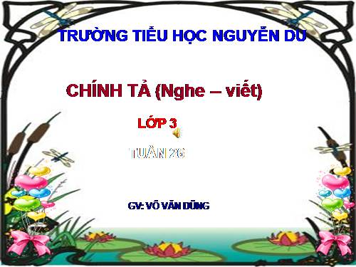 Tuần 26. Nghe-viết: Sự tích lễ hội Chử Đồng Tử