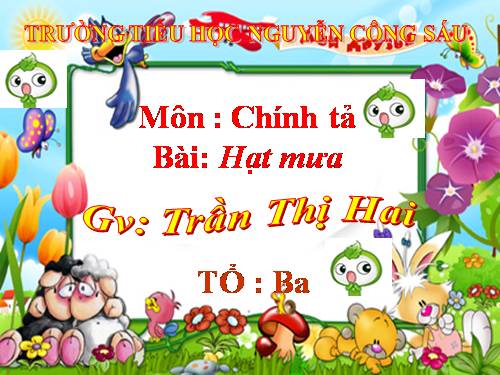 Tuần 32. Nghe-viết: Hạt mưa