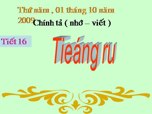 Tuần 8. Nhớ-viết: Tiếng ru