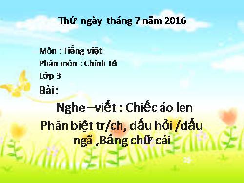 Tuần 3. Chiếc áo len