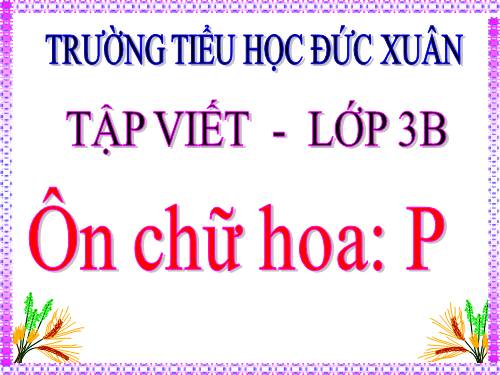 Tuần 22. Ôn chữ hoa: P