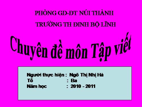 Chuyên đề Tập viết L3(10-11)