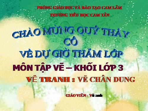 Bài 8. Vẽ chân dung