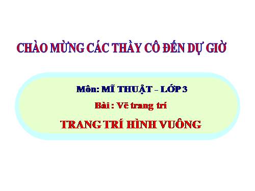 Bài 19. Trang trí hình vuông