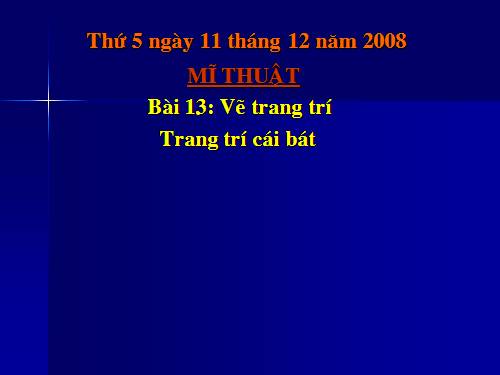 Bài 13. Trang trí cái bát