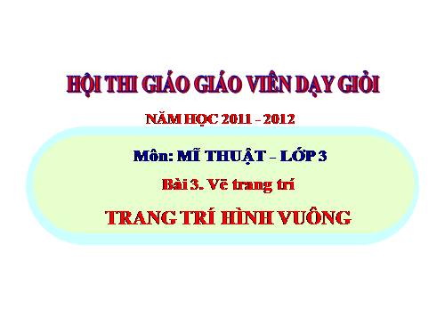 Bài 19. Trang trí hình vuông
