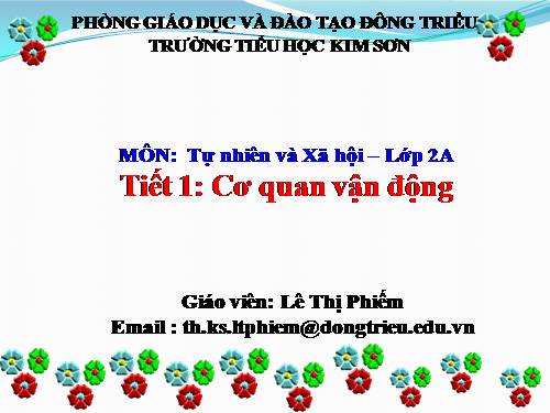 Bài 1. Cơ quan vận động