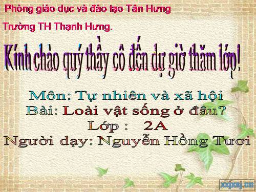 Bài 27. Loài vật sống ở đâu?