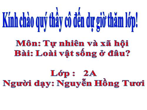 Bài 27. Loài vật sống ở đâu?