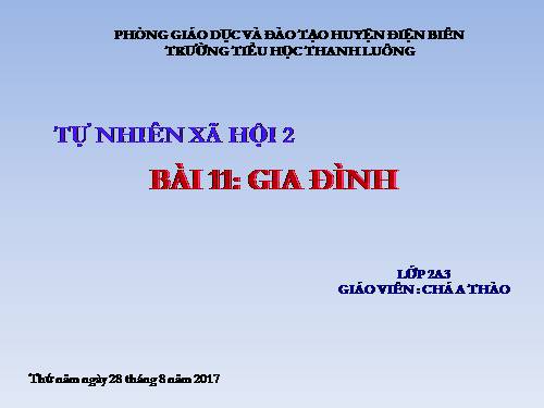 Bài 11. Gia đình