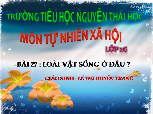 Bài 27. Loài vật sống ở đâu?