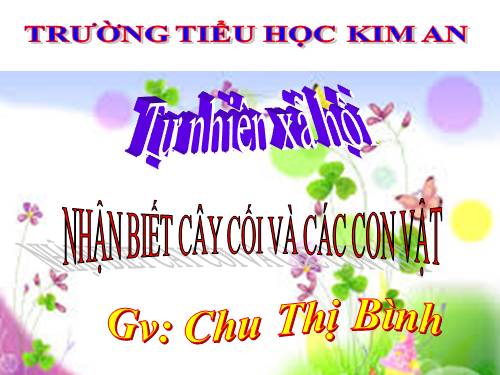Bài 30. Nhận biết cây cối và các con vật