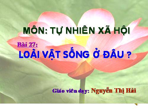 Bài 27. Loài vật sống ở đâu?