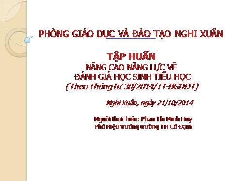 Tài liệu Tập huấn TT30/2014