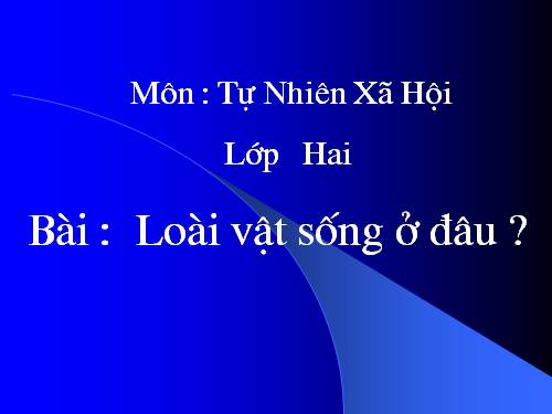 Bài 27. Loài vật sống ở đâu?