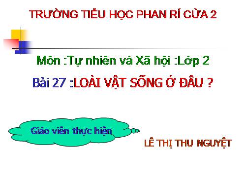 Bài 27. Loài vật sống ở đâu?