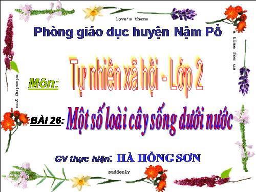 Bài 26. Một số loài cây sống dưới nước