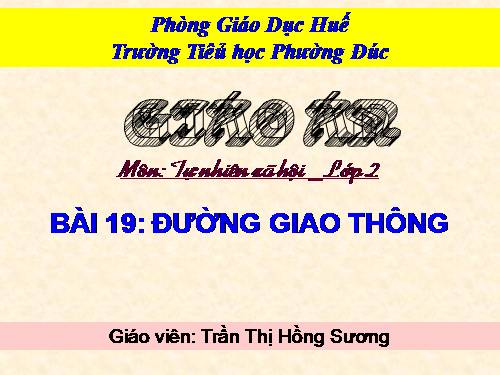 Bài 19. Đường giao thông