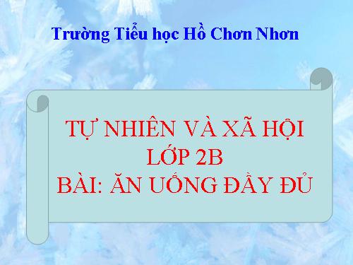 Bài 7. Ăn, uống đầy đủ